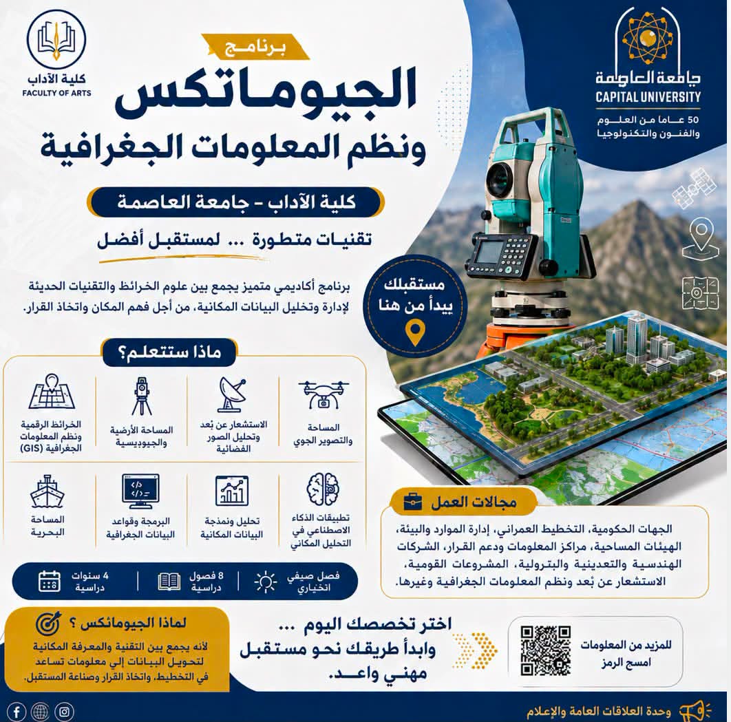 برنامج الجيوماتكس ونظم المعلومات الجغرافية بكلية الآداب – جامعة العاصمة